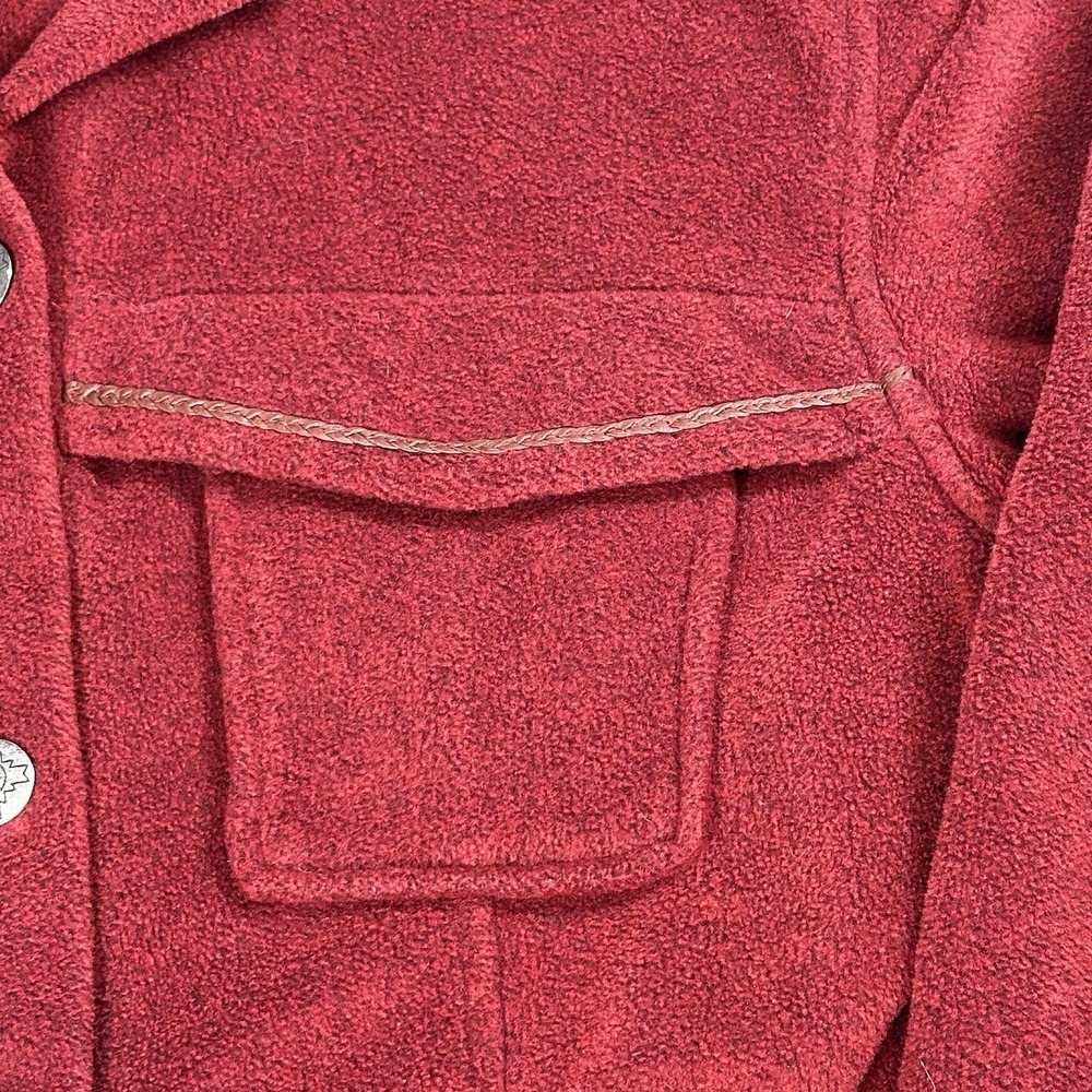 TSUNAMI Fleece Button Up Jacket Women's L Red Pockets‎ Cozy Comfort - Picture 4 of 9